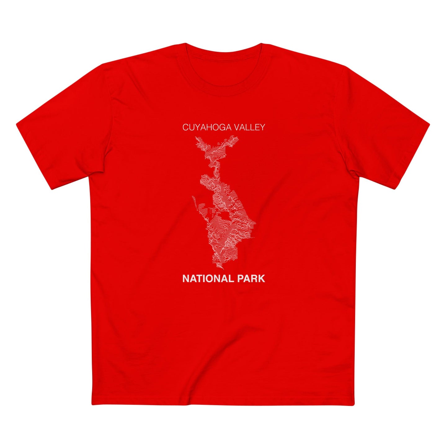 Cuyahoga Valley National Park T-Shirt Lines in Red
