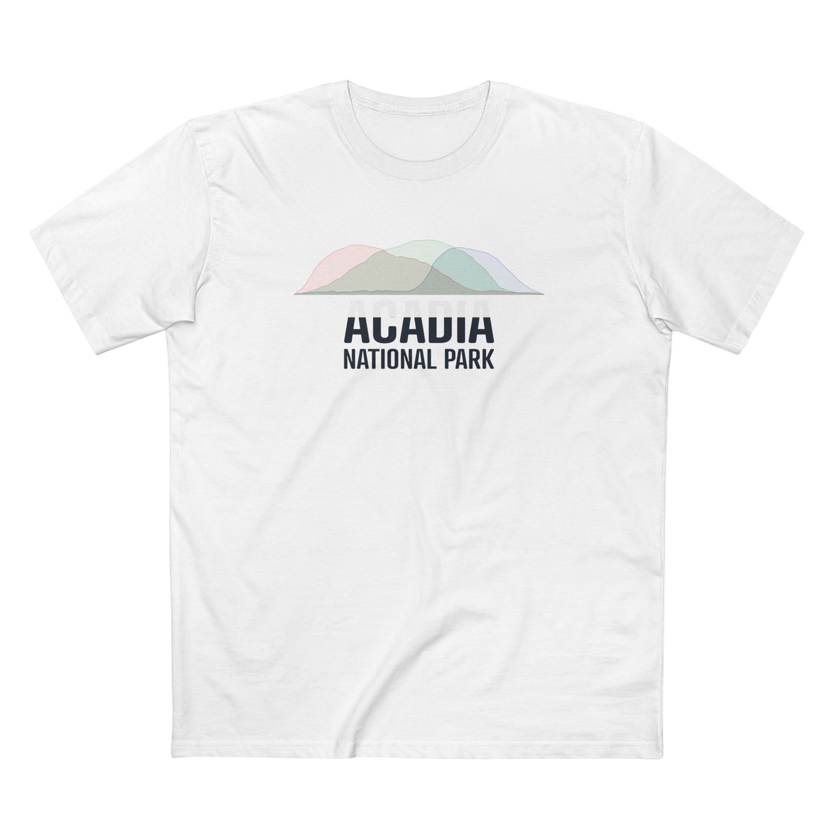 Acadia National Park T-Shirt - Histogram Design in White
