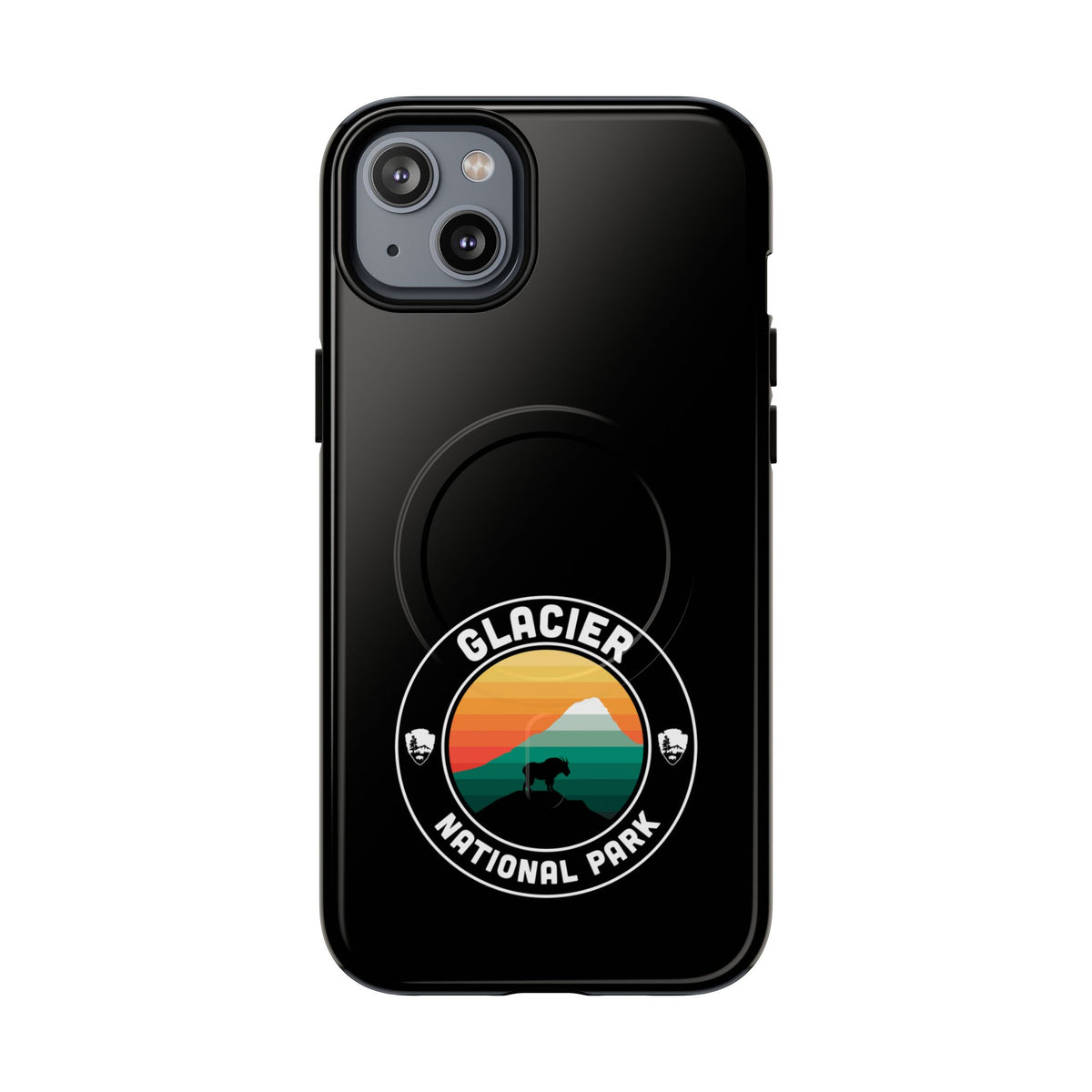 Glacier National Park iPhone Case with MagSafe - Round Emblem Design