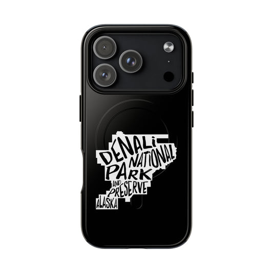 Denali National Park iPhone case with MagSafe featuring map artwork.
