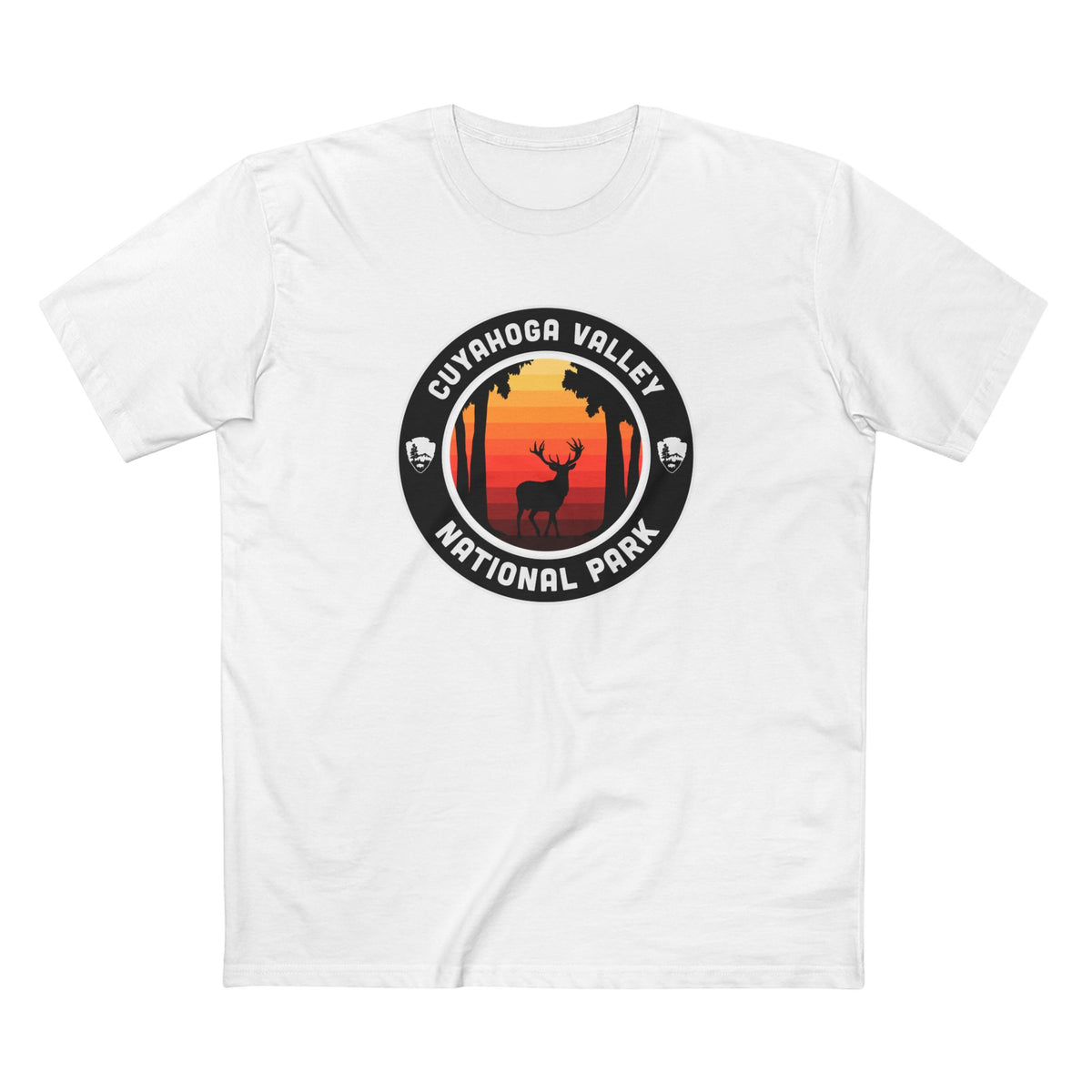 Cuyahoga Valley National Park T-Shirt - Round Badge Design in White