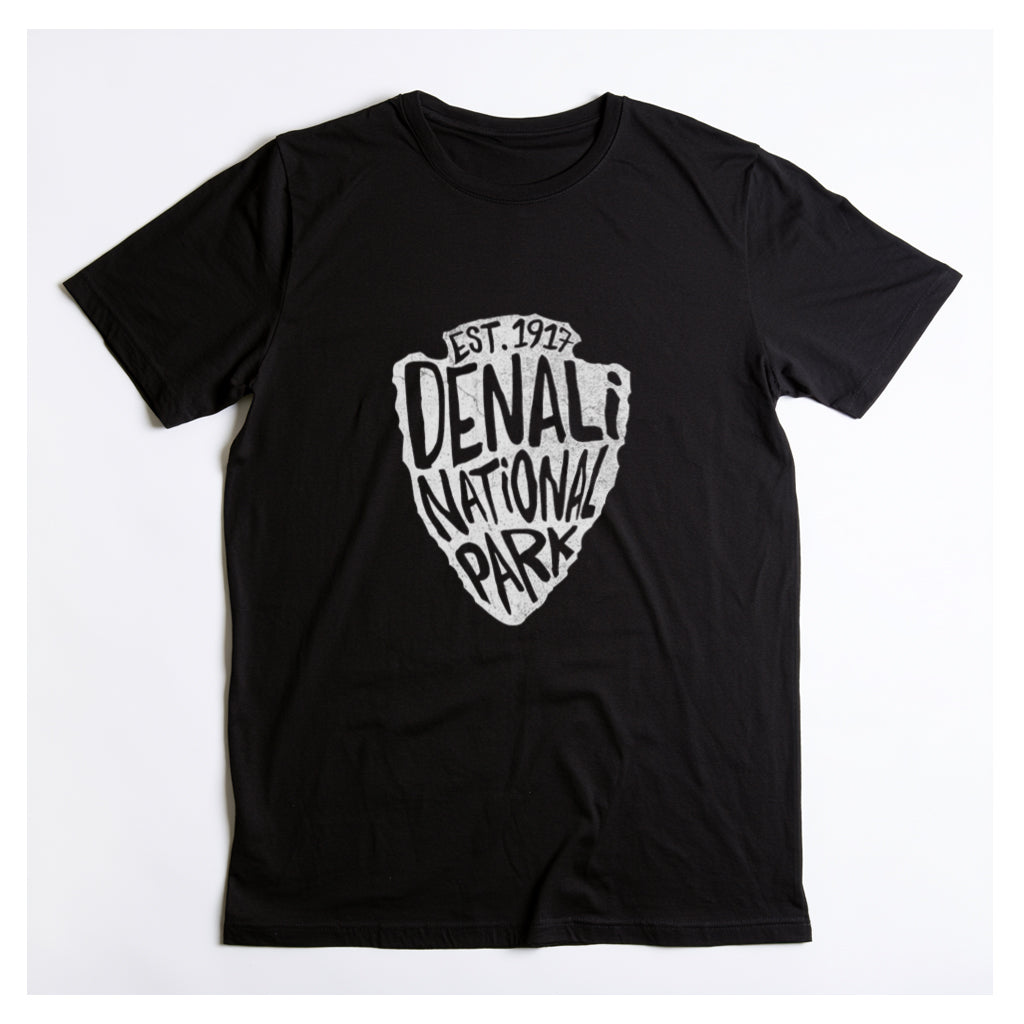 Denali National Park T-Shirt - Arrowhead Design in Black