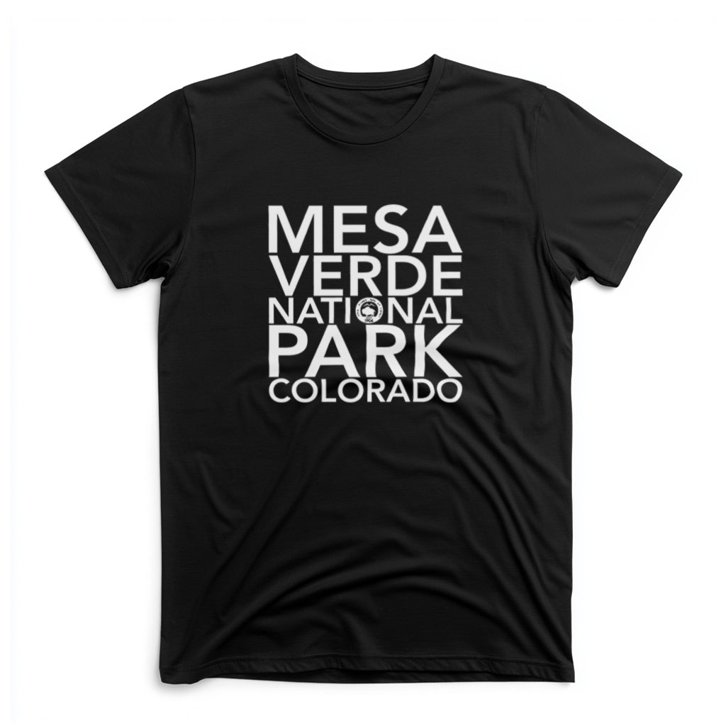 Mesa Verde National Park T-Shirt Block Text in Black