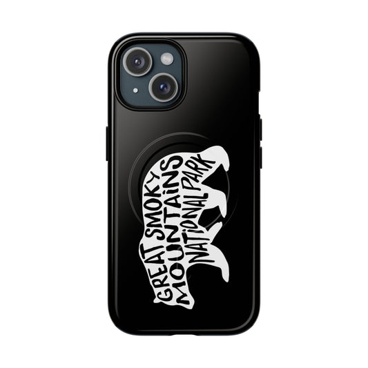 Great Smoky Mountains National Park iPhone Case with MagSafe - Black Bear Design