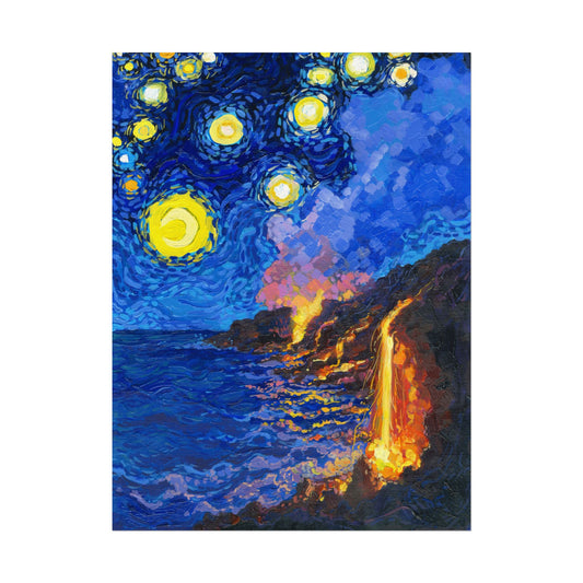 Hawaii Volcanoes National Park Park Starry Night Poster - Premium Textured Paper