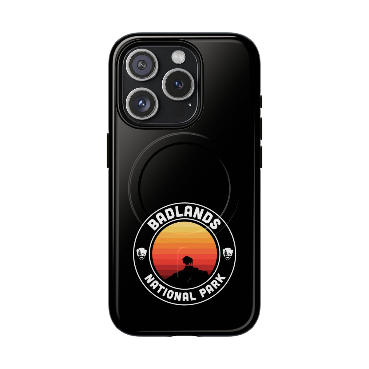 Badlands National Park iPhone Case with MagSafe - Round Emblem Design