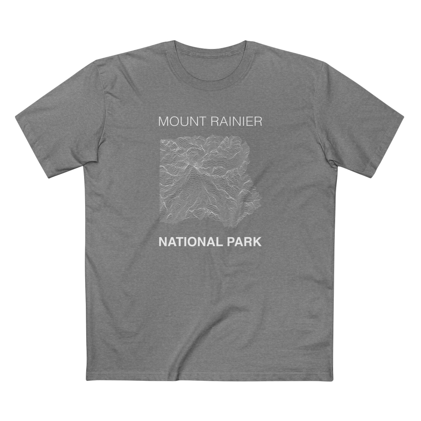 Mount Rainier National Park T-Shirt Lines in Athletic Heather