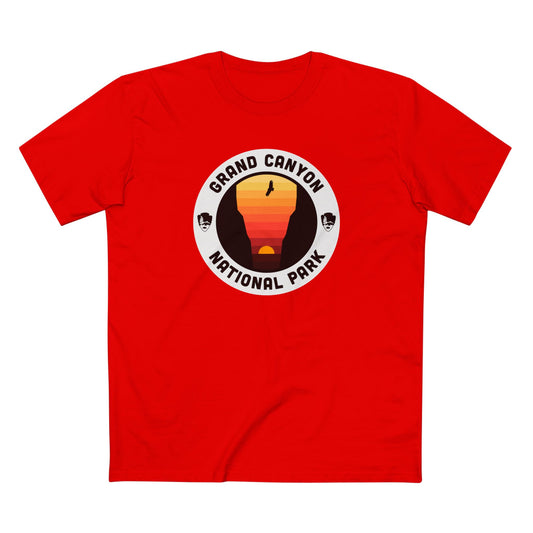 Grand Canyon National Park T-Shirt - Round Badge Design in Red
