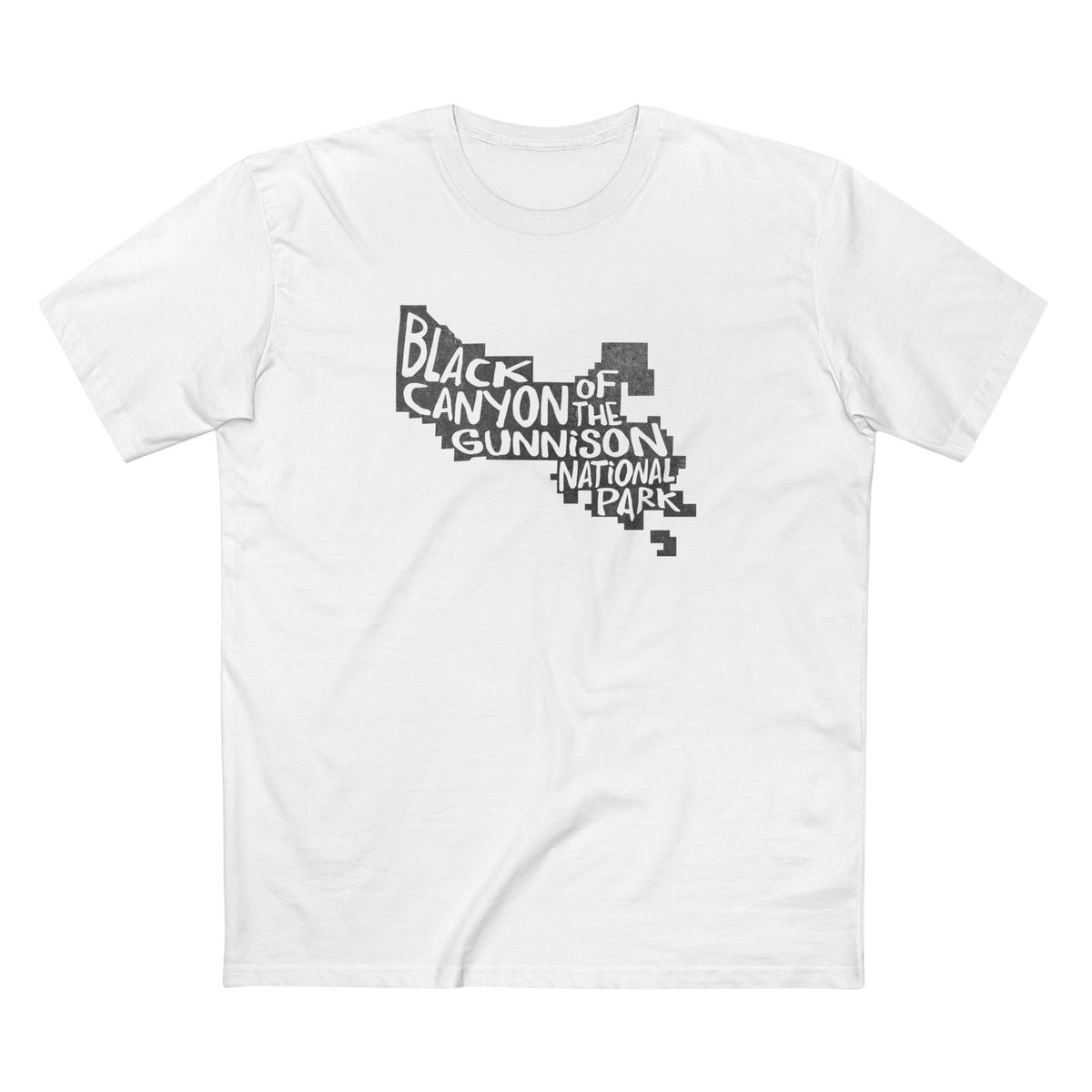 Black Canyon of the Gunnison National Park T-Shirt - Map in White