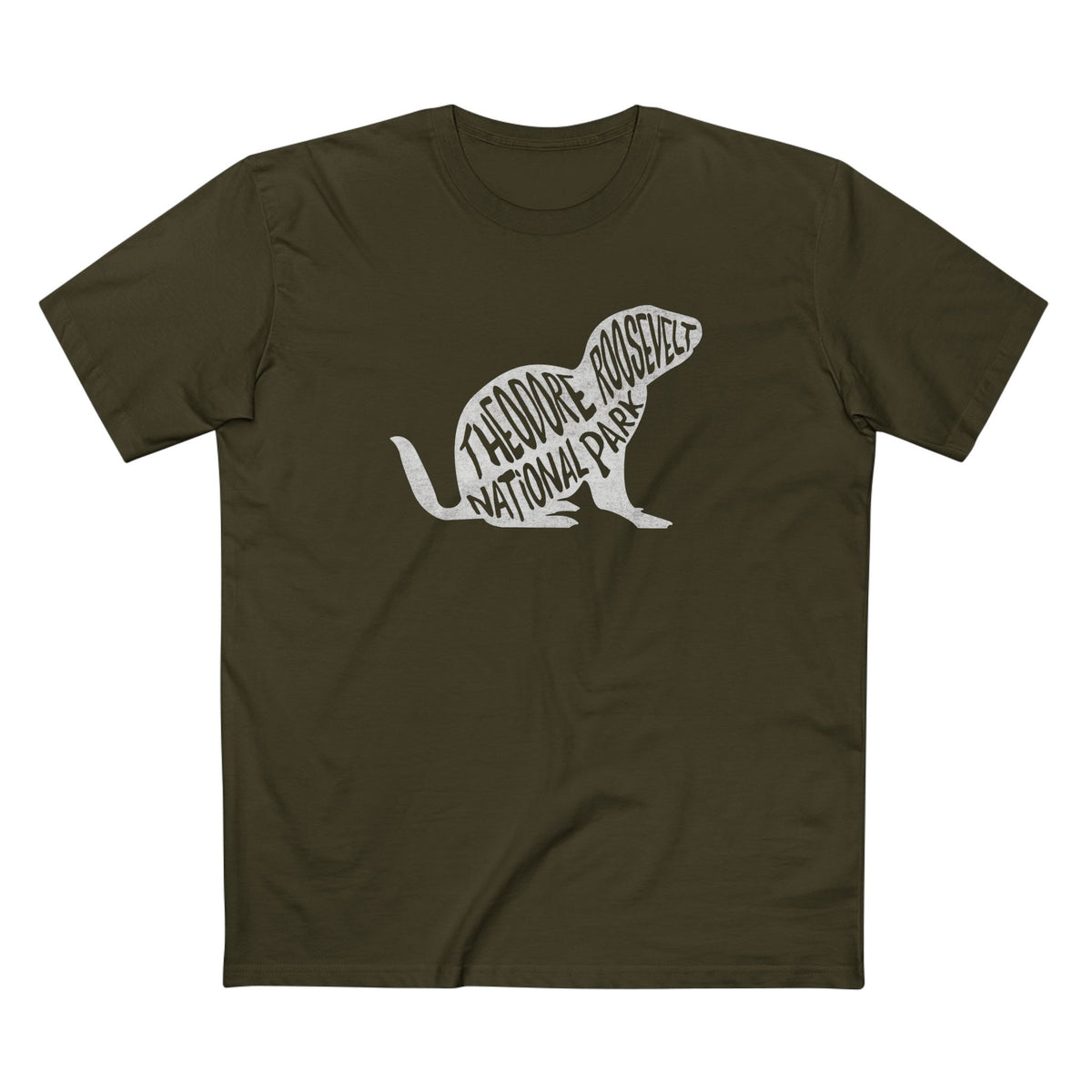 Theodore Roosevelt National Park T-Shirt - Prairie Dog in Army