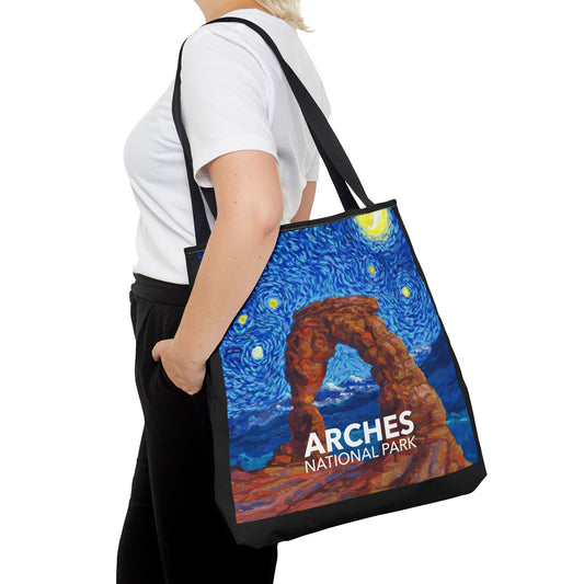 Arches National Park Tote Bag - The Starry Night Large