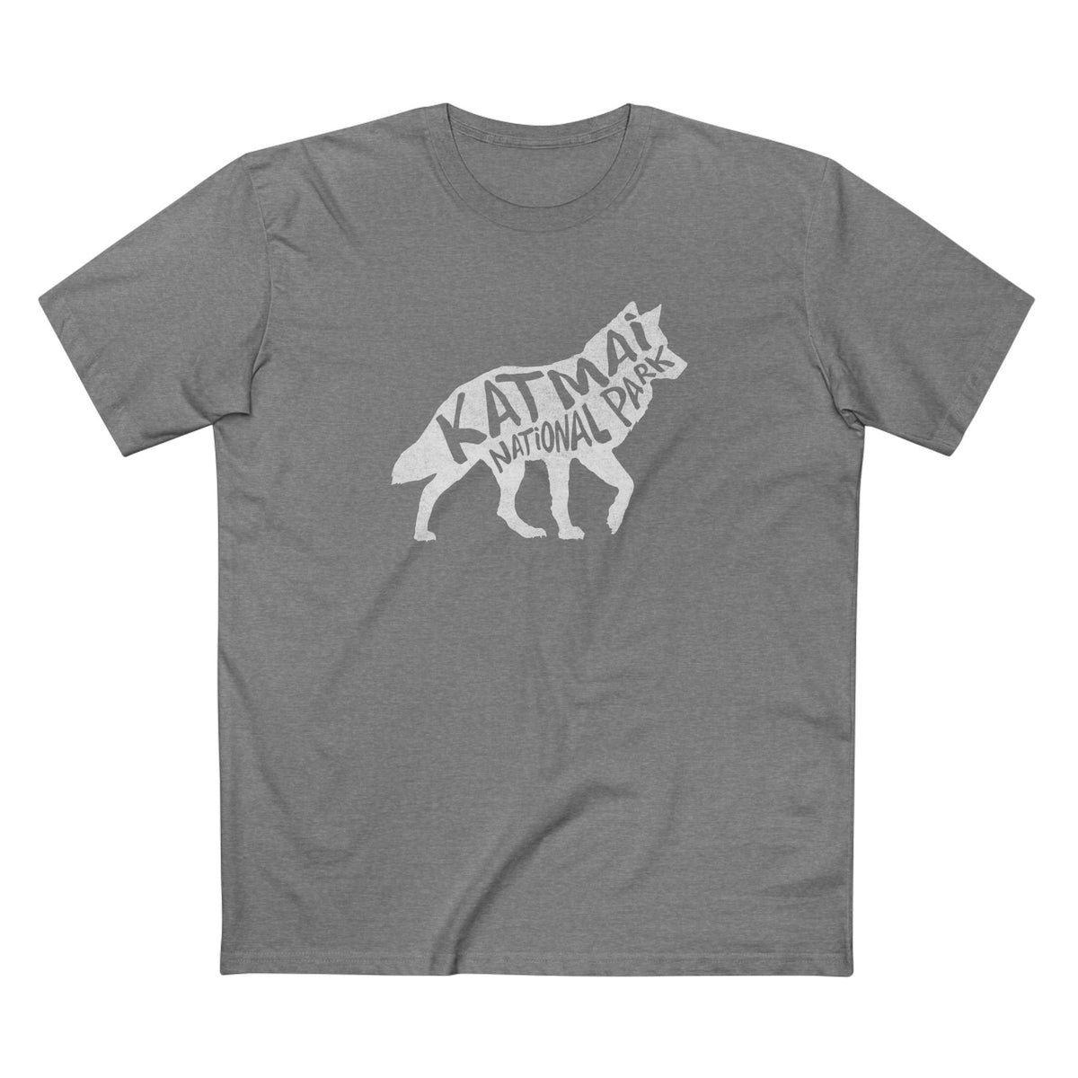 Katmai National Park T-Shirt - Gray Wolf in Athletic Heather