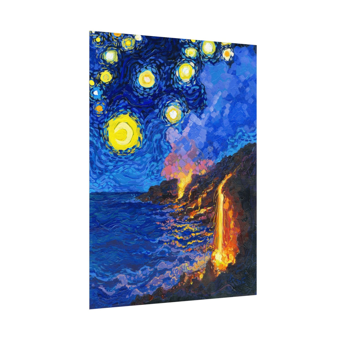 Hawaii Volcanoes National Park Park Starry Night Poster - Premium Textured Paper