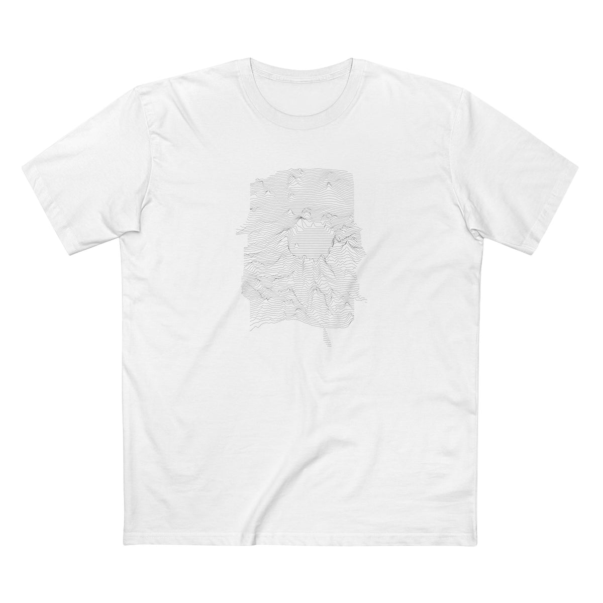 Crater Lake National Park T-Shirt - Topographical Lines in White