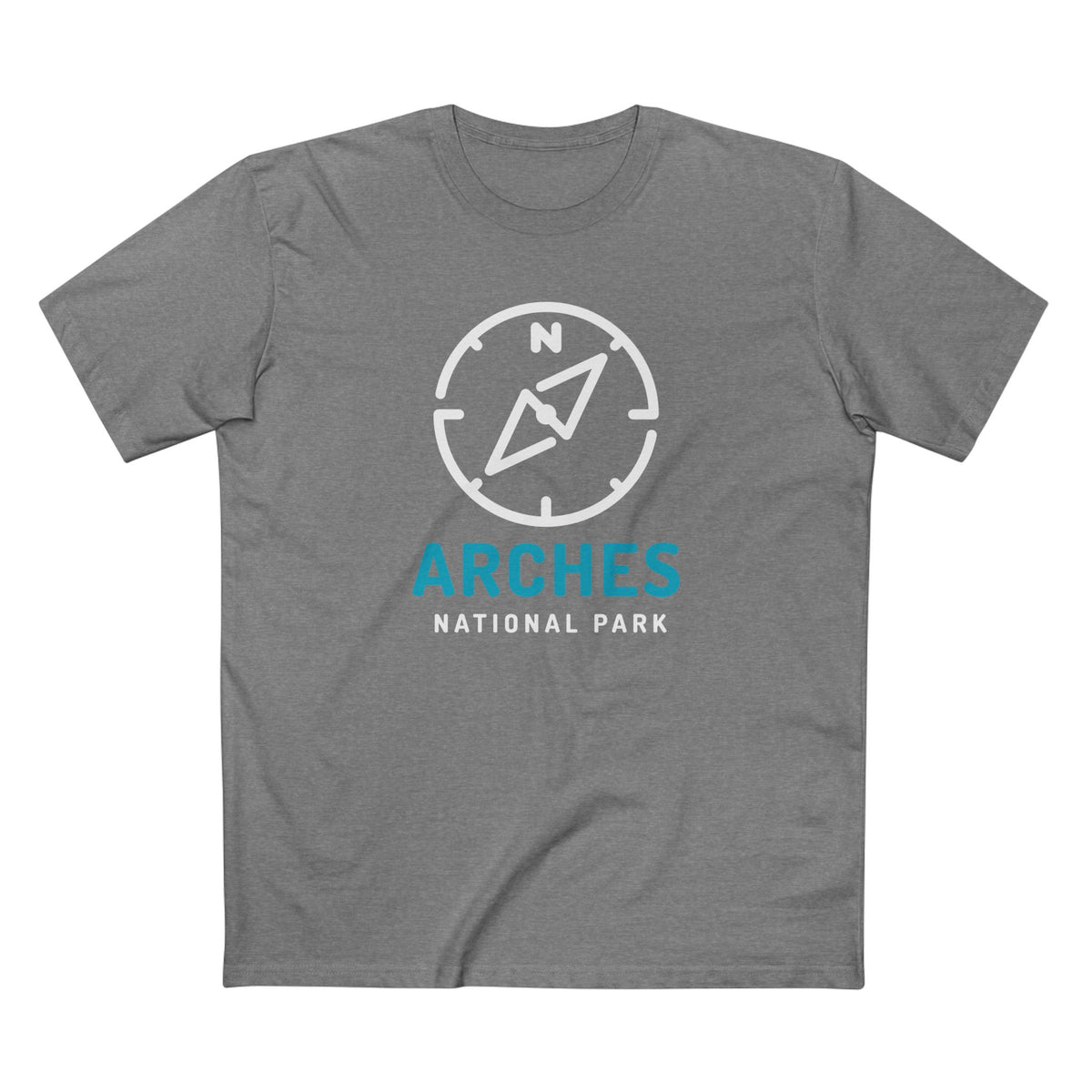 Arches National Park T-Shirt Compass Design in Athletic Heather