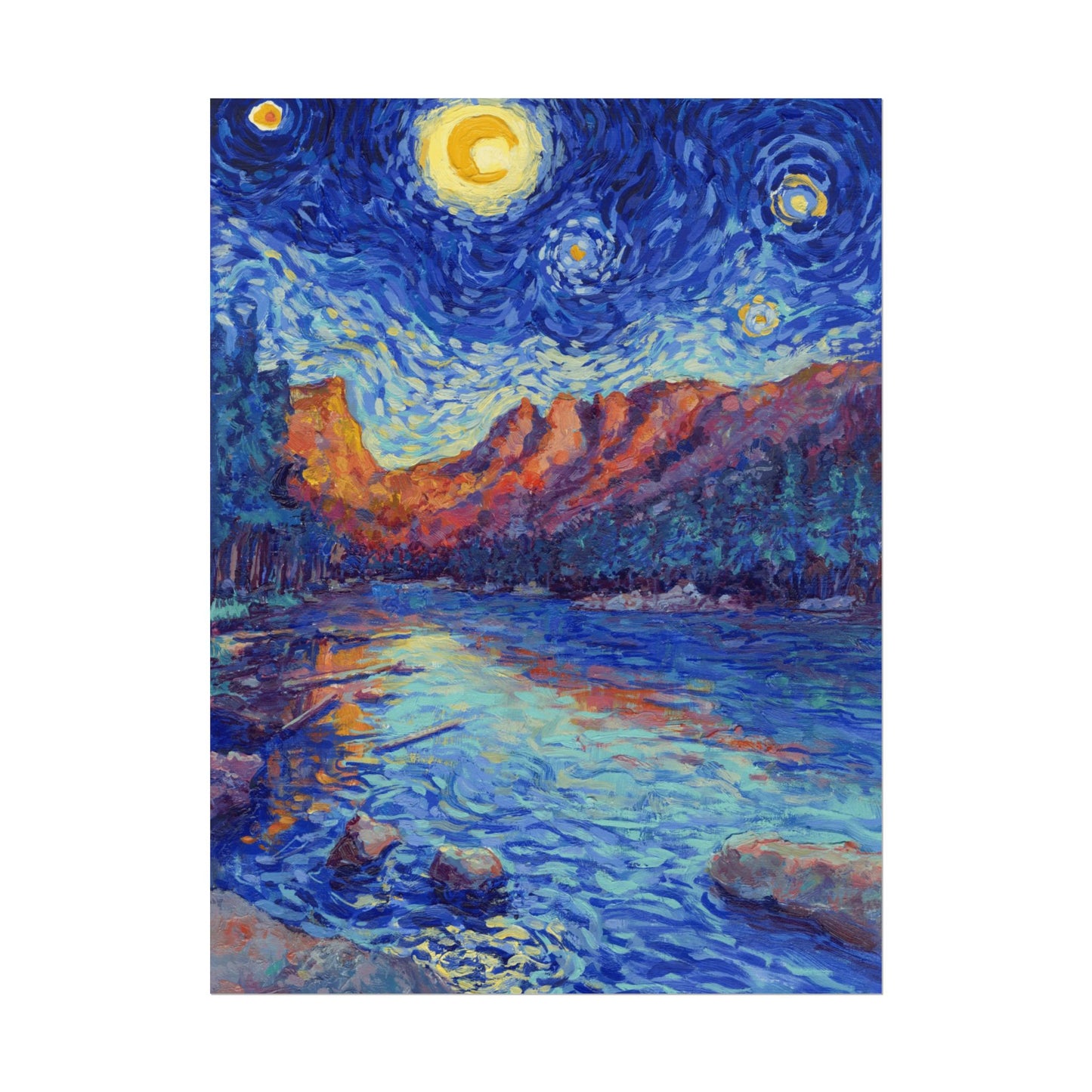 Rocky Mountain National Park Starry Night Poster - Premium Textured Paper