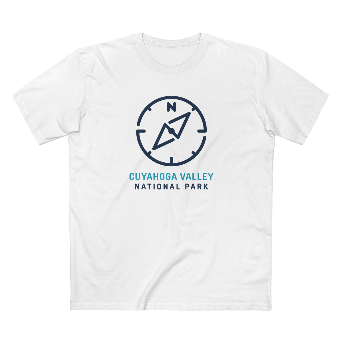 Cuyahoga Valley National Park T-Shirt Compass Design in White