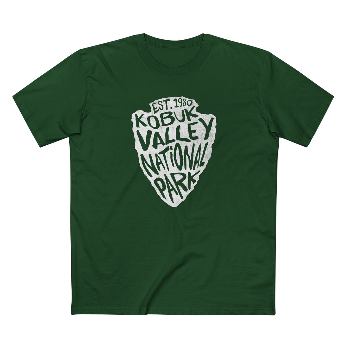 Kobuk Valley National Park T-Shirt - Arrowhead Design in Forest Green