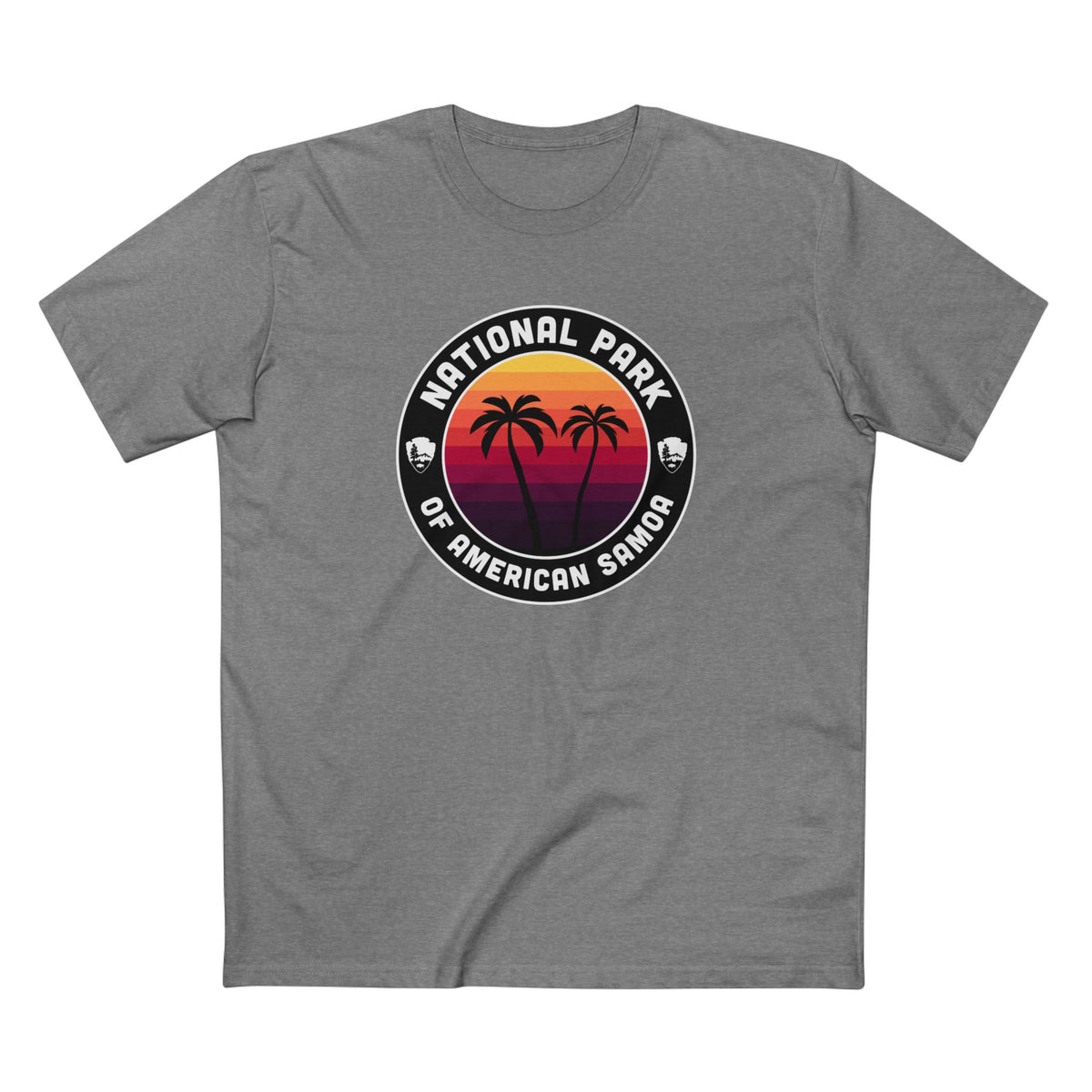 National Park of American Samoa T-Shirt - Round Badge Design in Athletic Heather