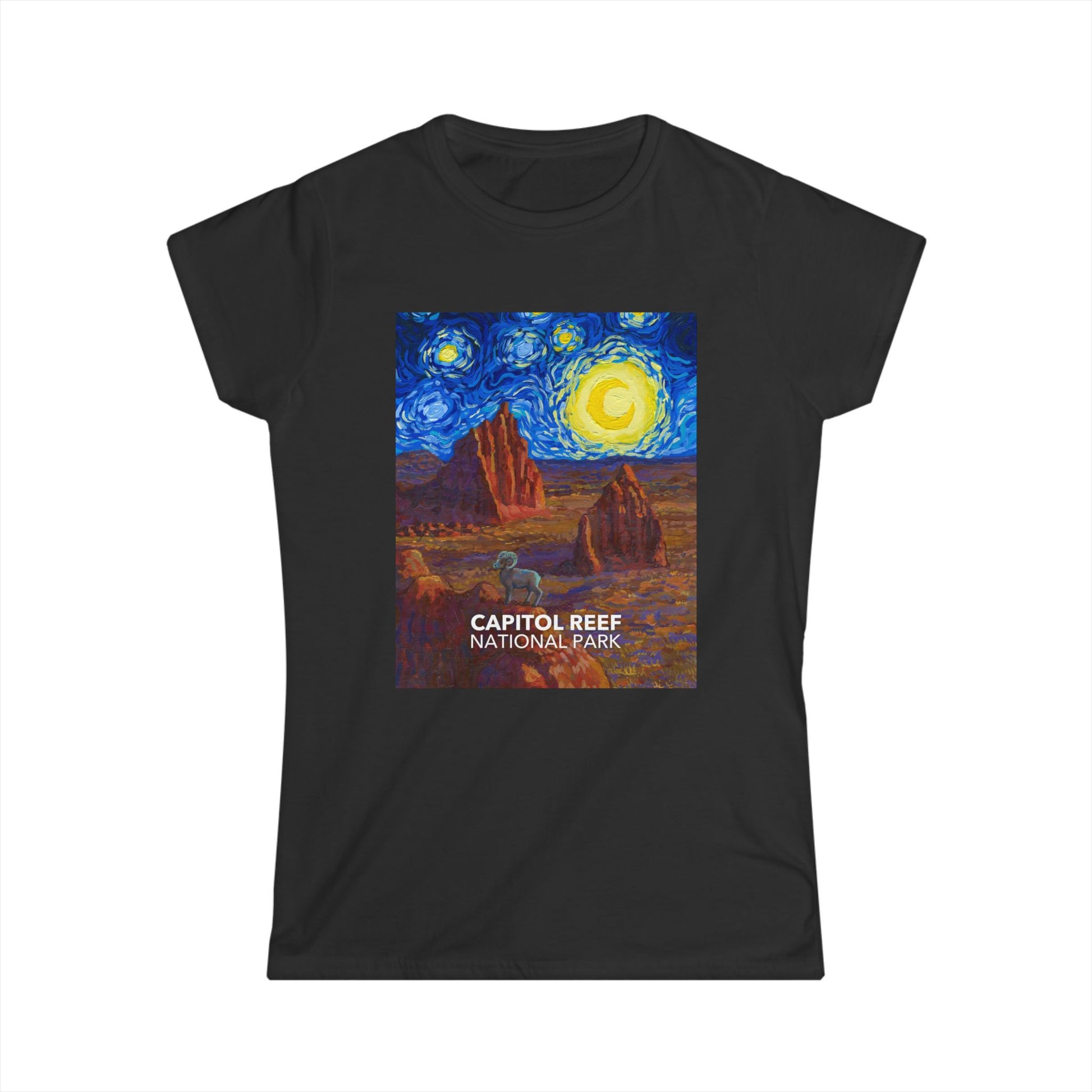 Capitol Reef National Park T-Shirt - Women's Starry Night — Van Gogh ‘Starry Night’-style design