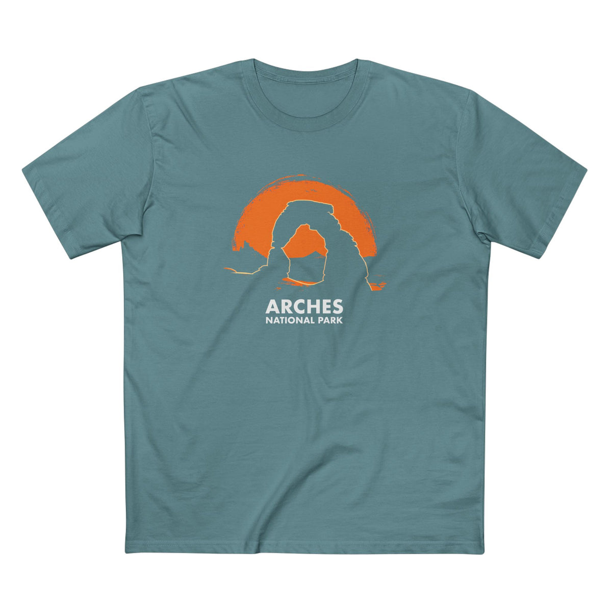 Arches National Park T-Shirt - Delicate Arch Design in Slate Blue