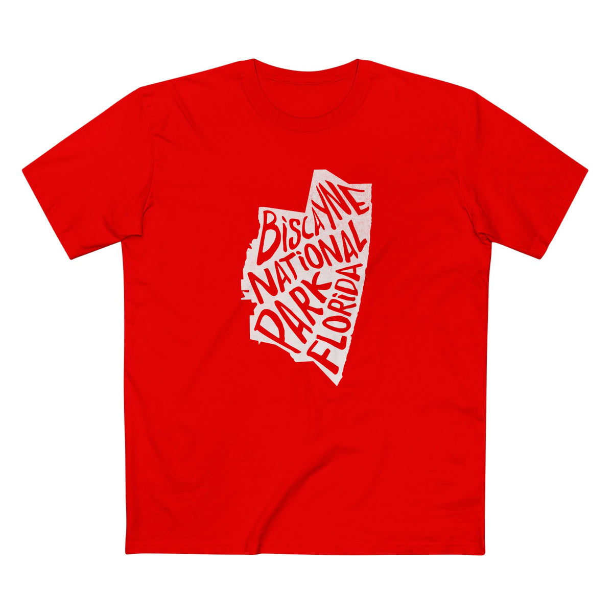 Biscayne National Park T-Shirt - Map in Red