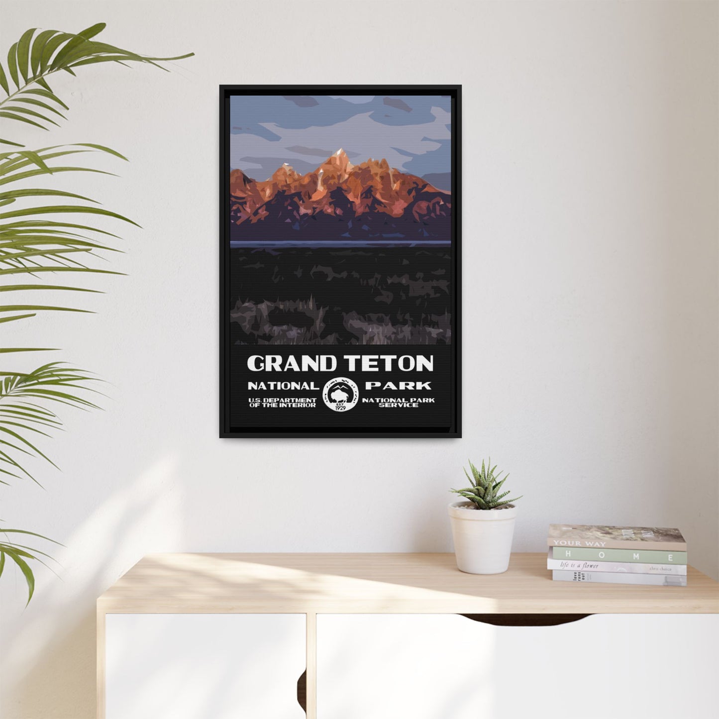 Grand Teton National Park Framed Canvas - WPA Poster