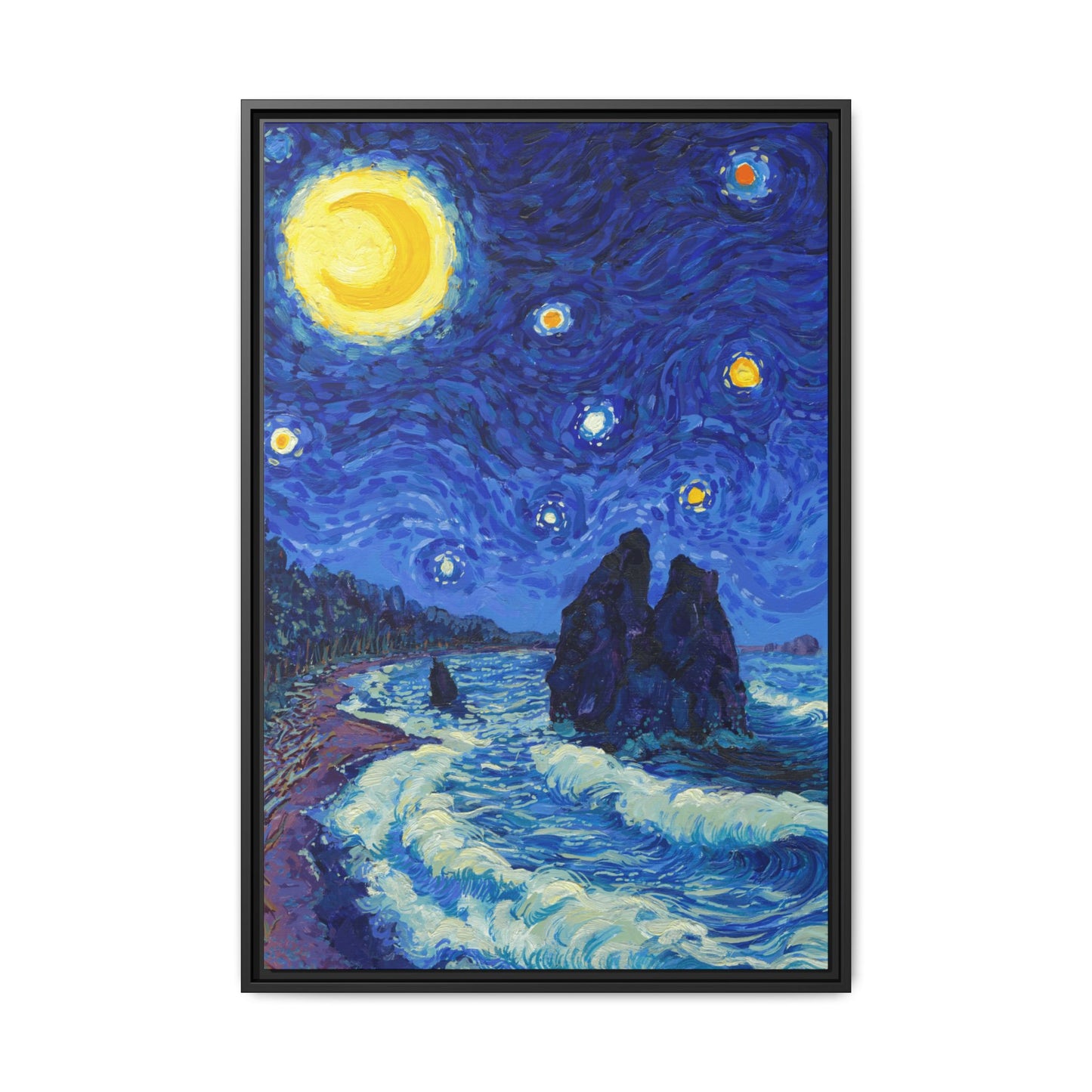 Olympic National Park Framed Canvas - The Starry Night