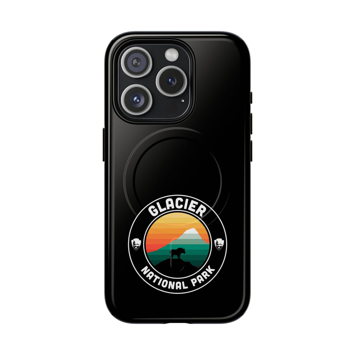Glacier National Park iPhone Case with MagSafe - Round Emblem Design