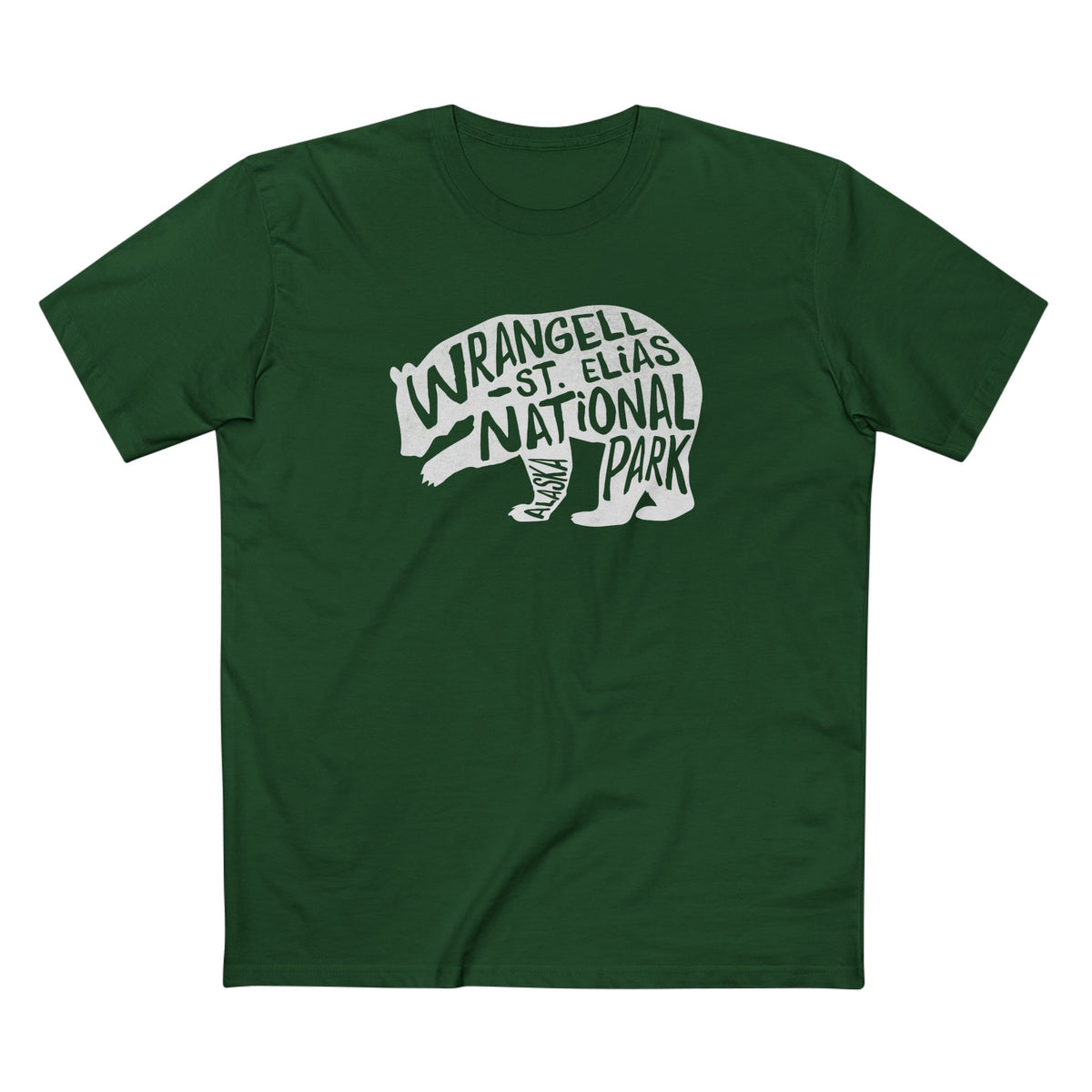 Wrangell - St. Elias National Park T-Shirt - Grizzly Bear in Forest Green