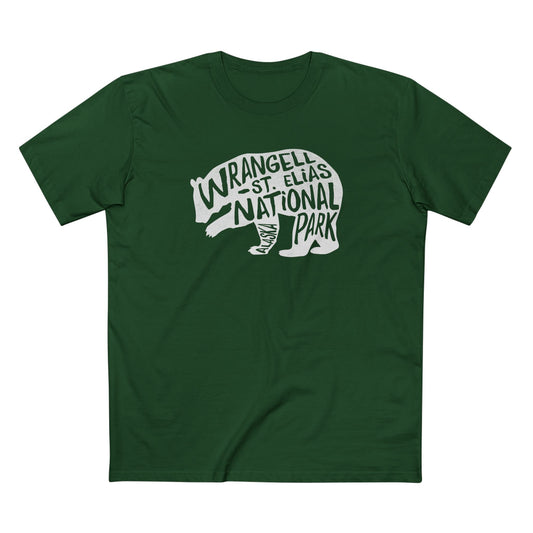 Wrangell - St. Elias National Park T-Shirt - Grizzly Bear in Forest Green