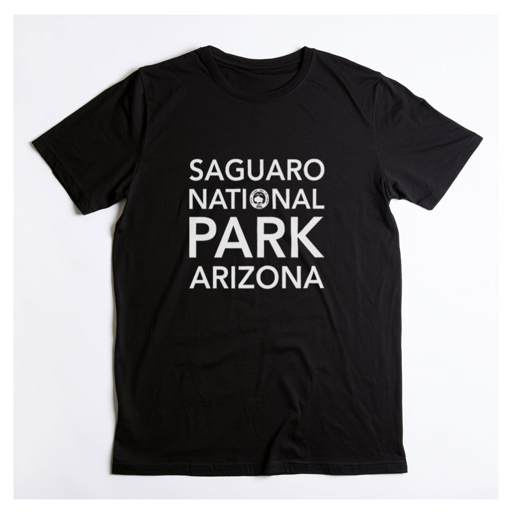 Saguaro National Park T-Shirt Block Text in Black