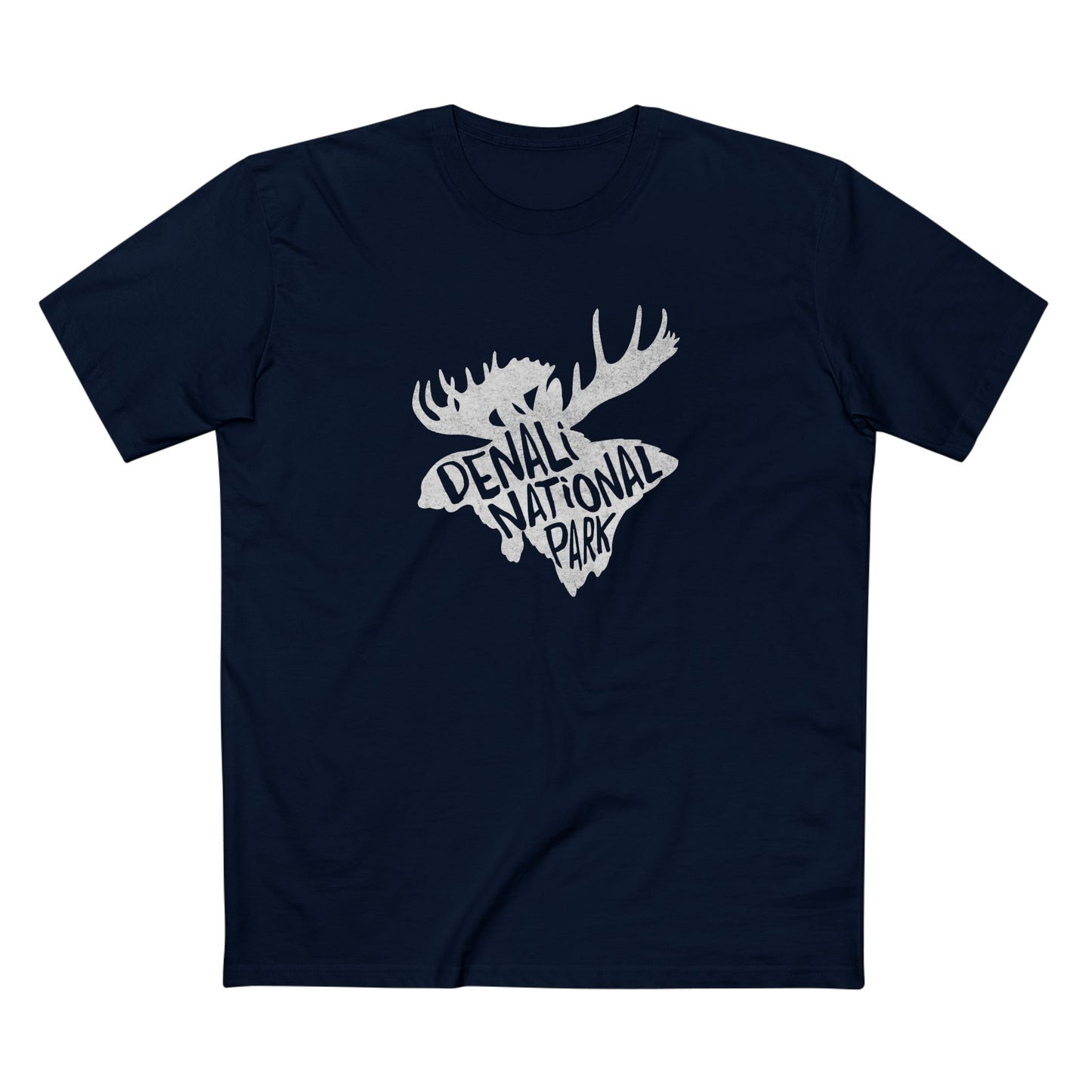 Denali National Park T-Shirt - Moose in Navy