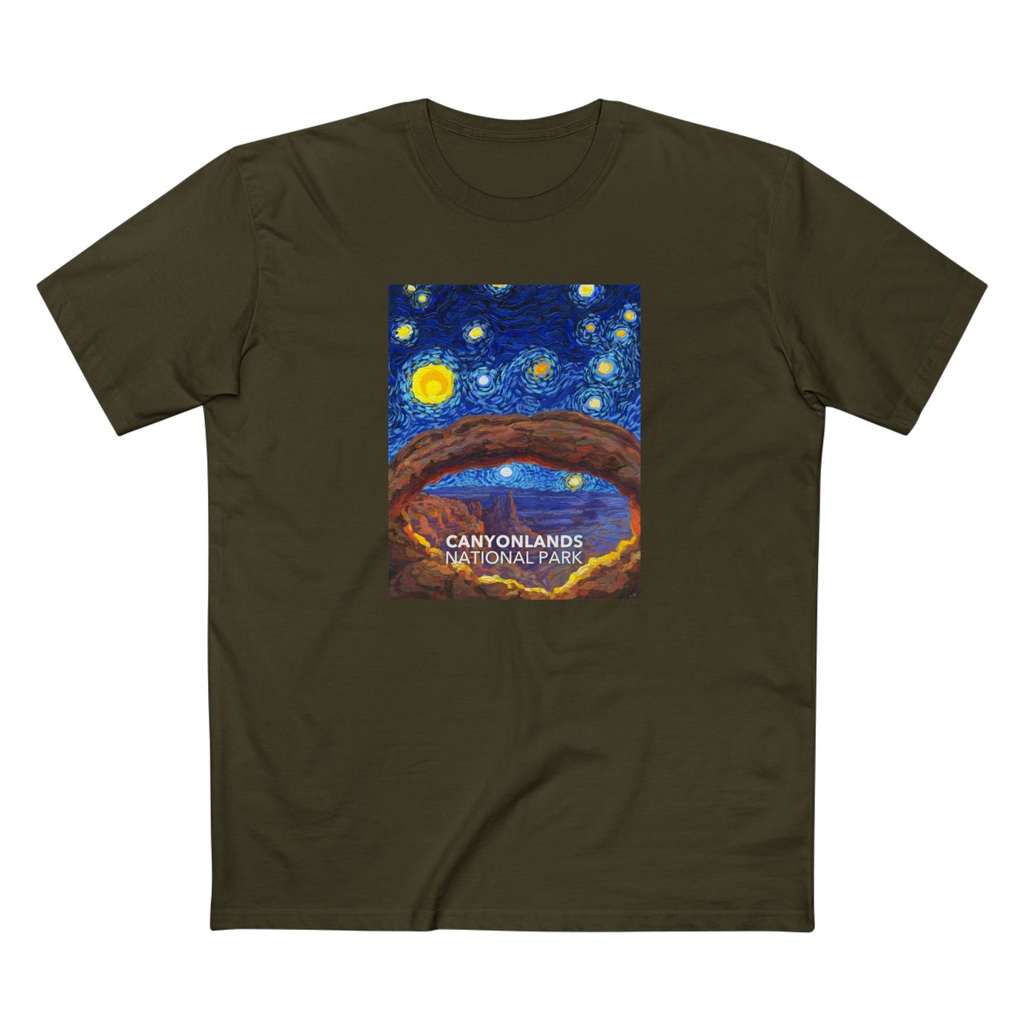 Canyonlands National Park T-Shirt - The Starry Night in Army