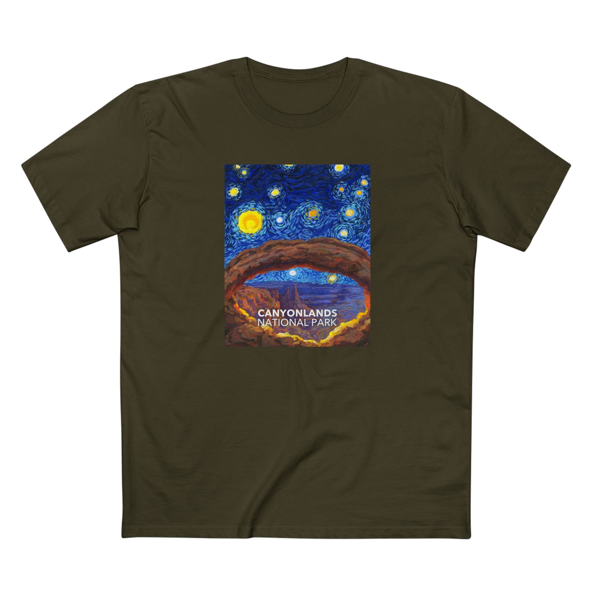 Canyonlands National Park T-Shirt - The Starry Night in Army