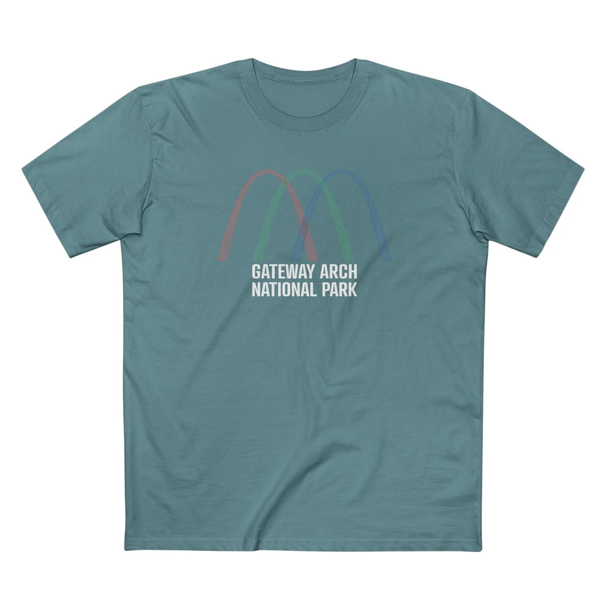 Gateway Arch National Park T-Shirt - Histogram Design in Slate Blue