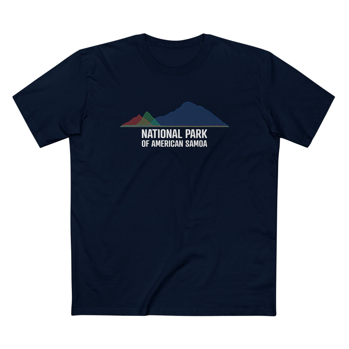 National Park of American Samoa T-Shirt - Histogram Design in Navy