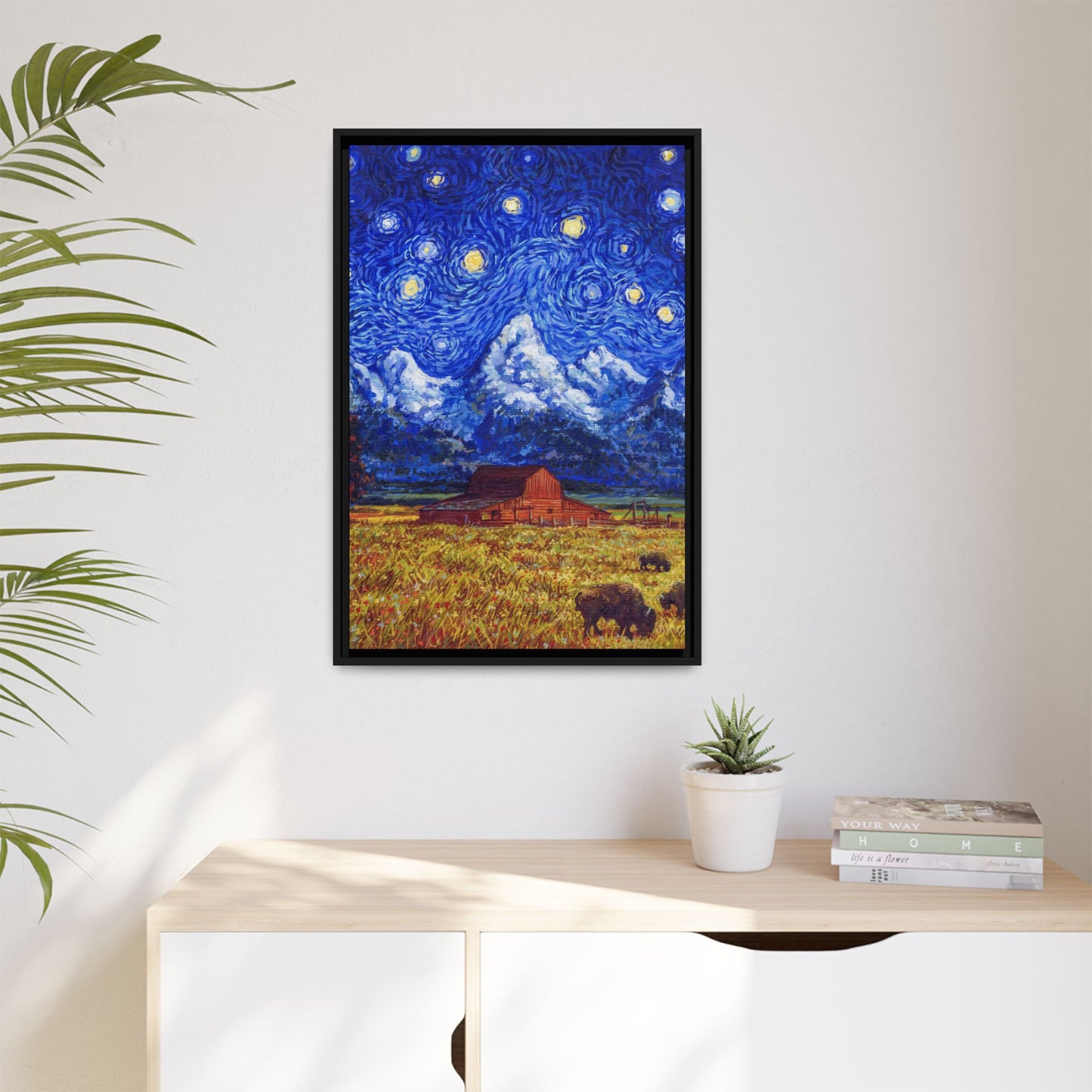 Grand Teton National Park Framed Canvas - The Starry Night
