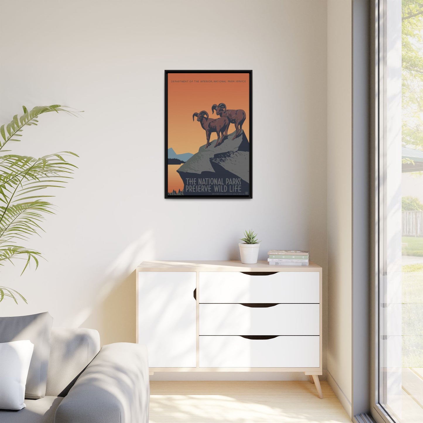 Preserve Wildlife National Park Framed Canvas - WPA Poster