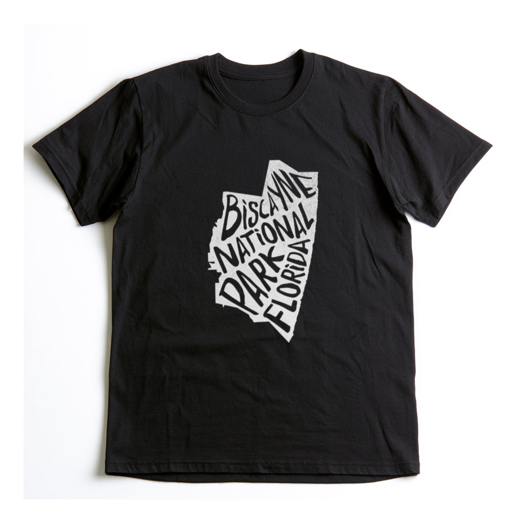 Biscayne National Park T-Shirt - Map in Black