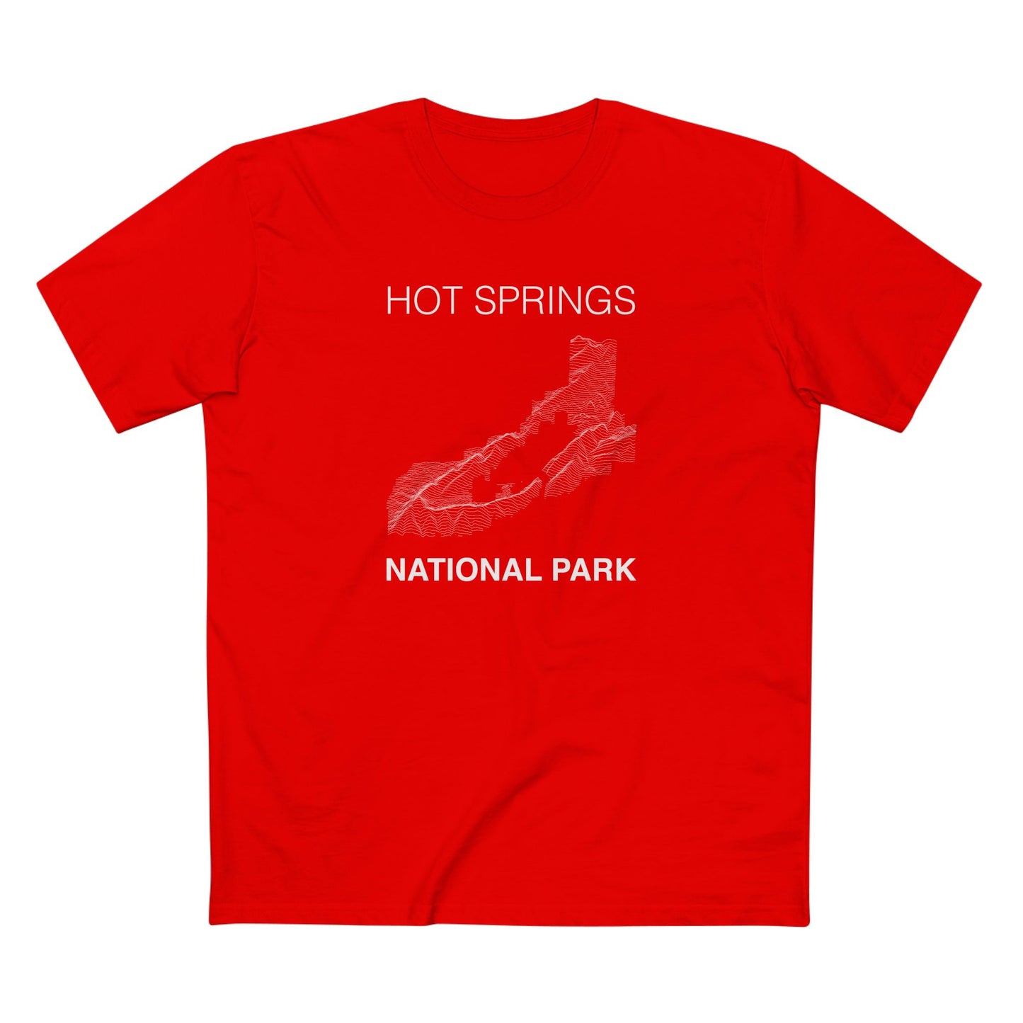 Hot Springs National Park T-Shirt Lines in Red