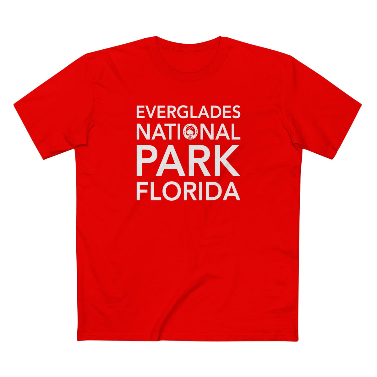 Everglades National Park T-Shirt Block Text in Red