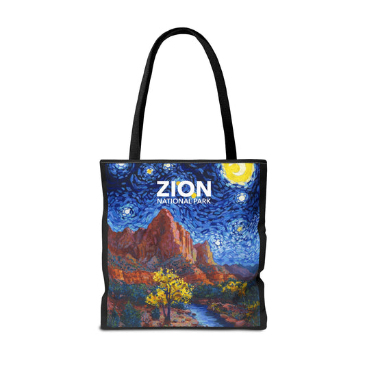 Zion National Park Tote Bag - The Starry Night Large