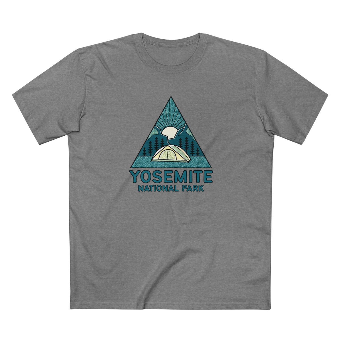 Yosemite National Park T-Shirt Sunrise Triangle Graphic in Athletic Heather