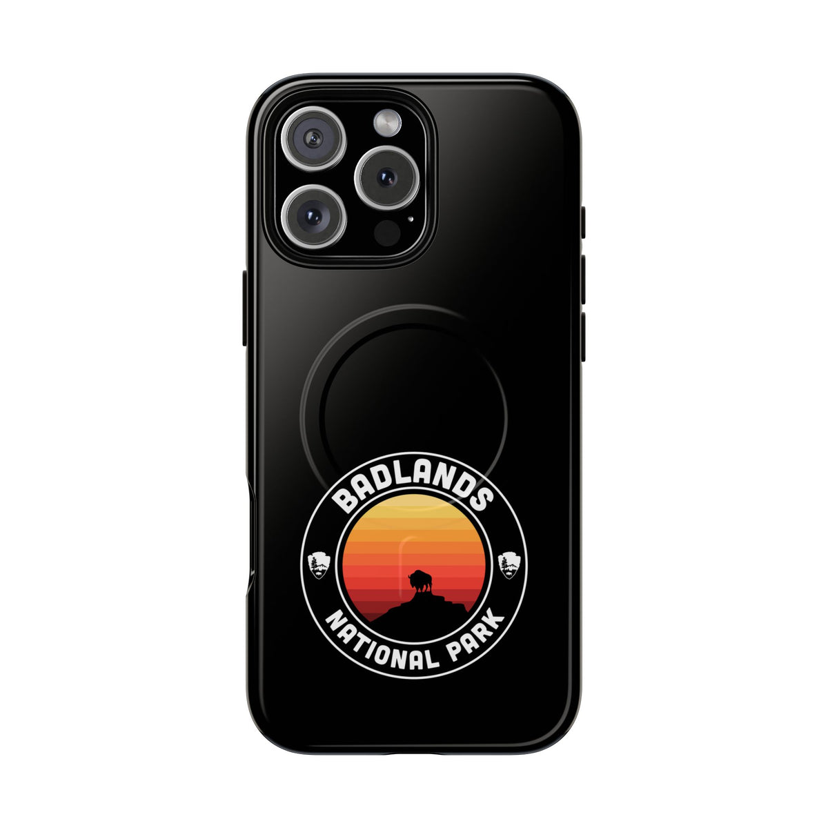 Badlands National Park iPhone Case with MagSafe - Round Emblem Design