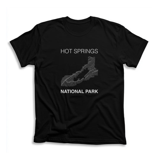 Hot Springs National Park T-Shirt Lines in Black