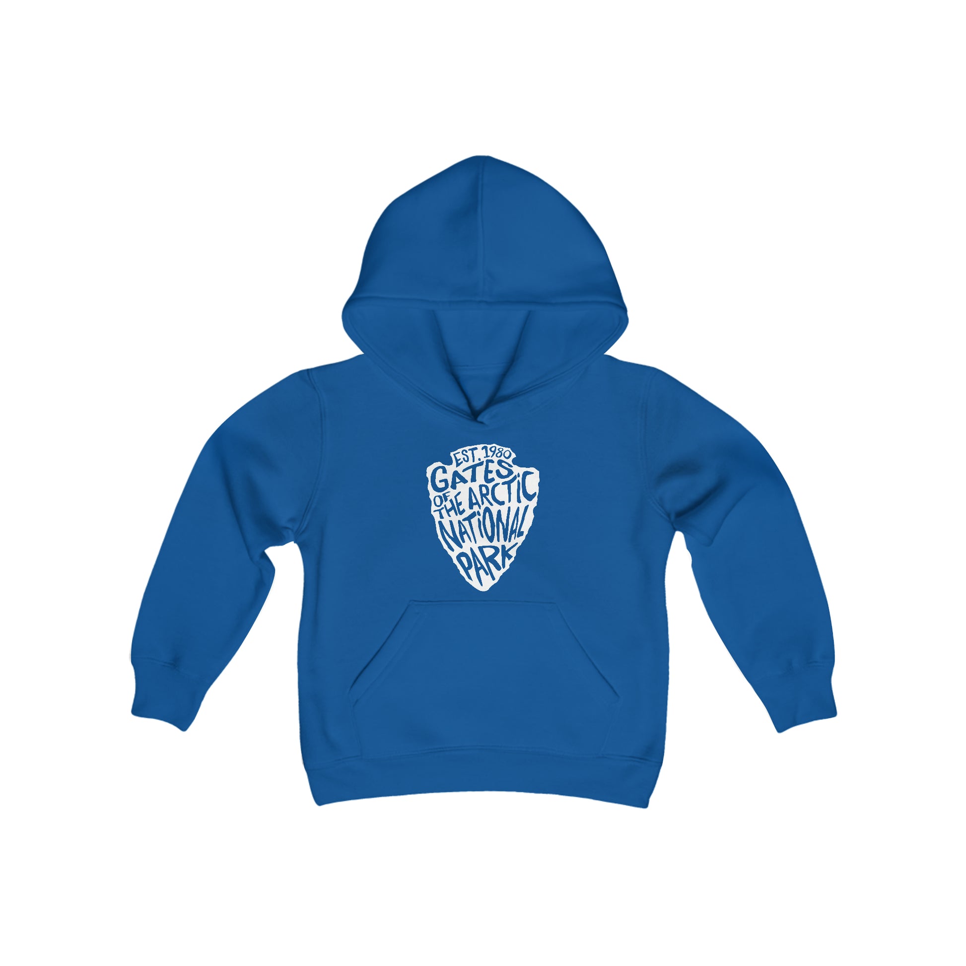 Gates of the Arctic National Park Kids hoodie showcasing a National Park Service arrowhead design