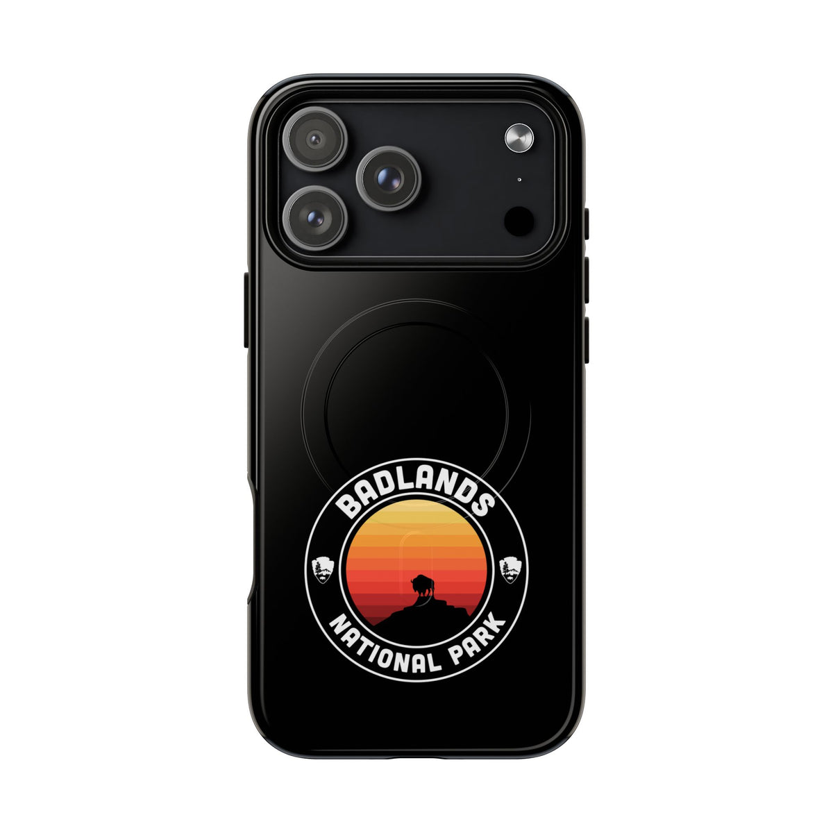 Badlands National Park iPhone Case with MagSafe - Round Emblem Design