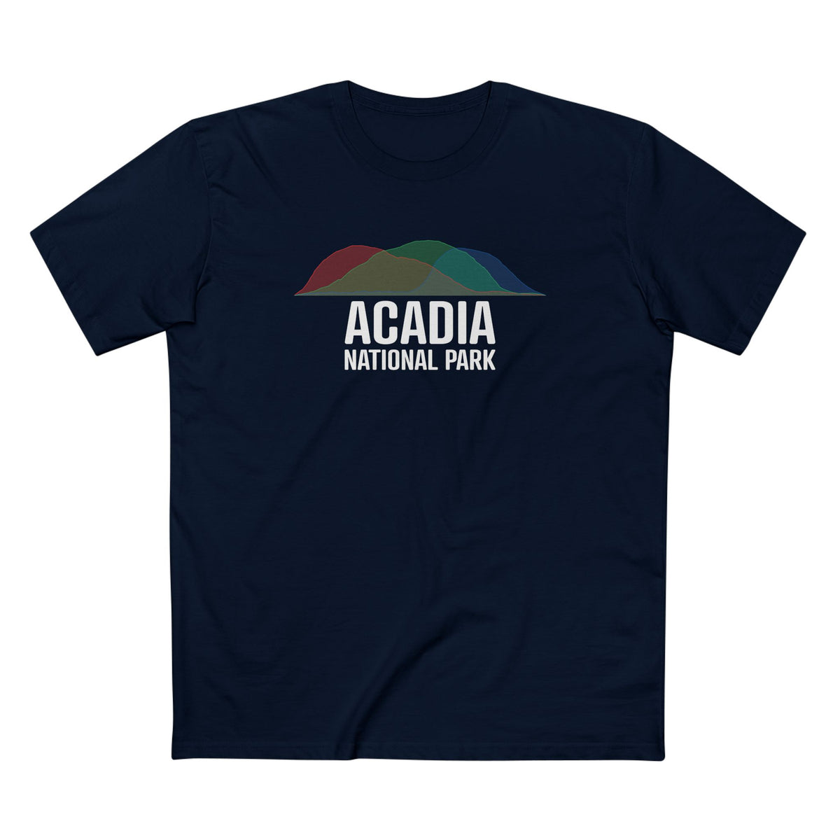 Acadia National Park T-Shirt - Histogram Design in Navy