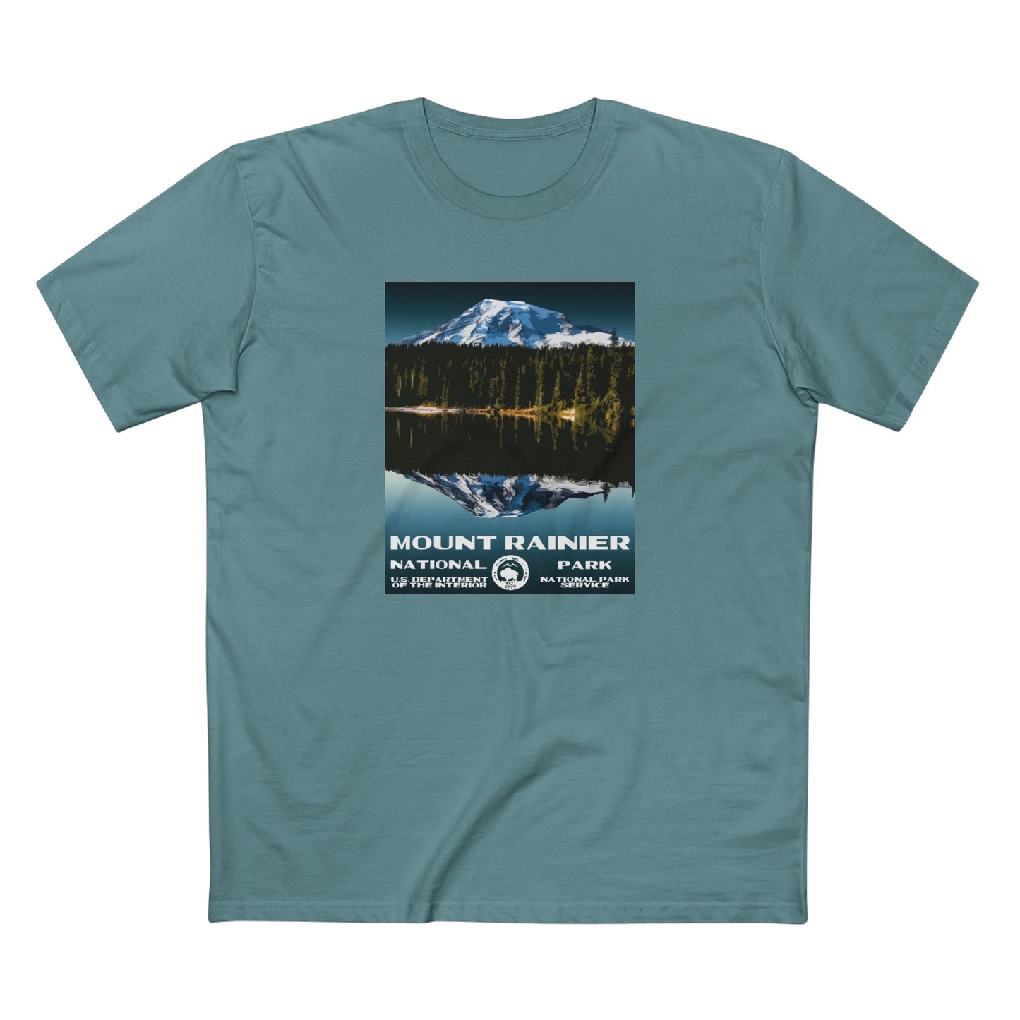 Mount Rainier National Park T-Shirt in Slate Blue